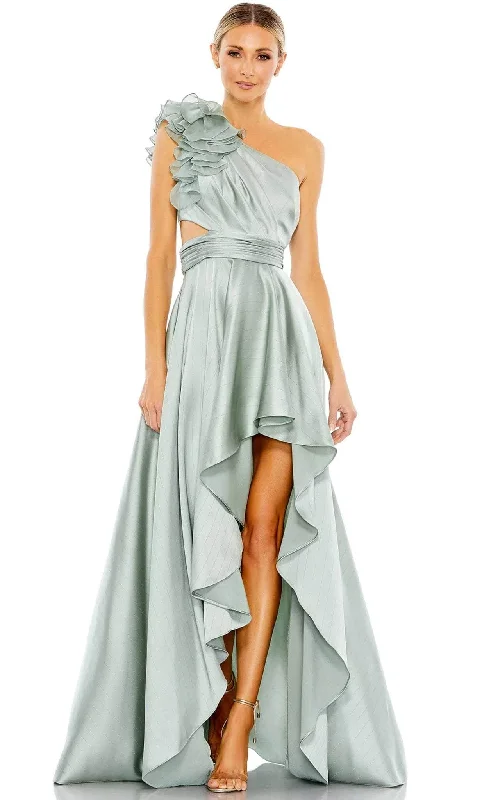 "Floral print dresses for women for a feminine look"Ieena Duggal 49523 - One-Sleeve Ruffled Detail Prom Dress "Floral print dresses for women for a feminine look"Ieena Duggal 49523 - One-Sleeve Ruffled Detail Prom Dress