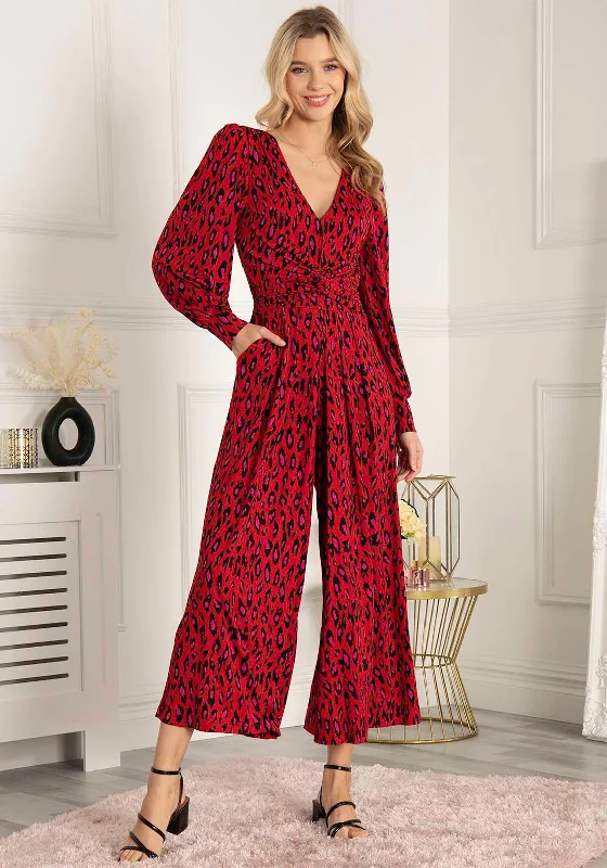 "Hurry! Limited Stock - Get Your Dream Dress with a Special Discount"Jolie Moi Gael Leopard Print Jumpsuit, Red "Hurry! Limited Stock - Get Your Dream Dress with a Special Discount"Jolie Moi Gael Leopard Print Jumpsuit, Red
