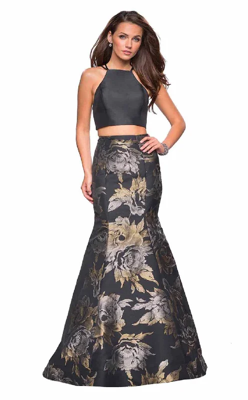"Satin dresses for women for a luxurious appearance"La Femme 27083 Dress