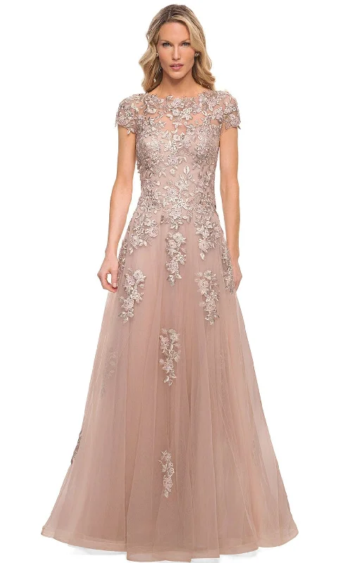 "Maxi dresses for women to wear in the fall"La Femme 29829 - Embellished Bateau Neck A-Line Mother of the Groom Dress "Maxi dresses for women to wear in the fall"La Femme 29829 - Embellished Bateau Neck A-Line Mother of the Groom Dress