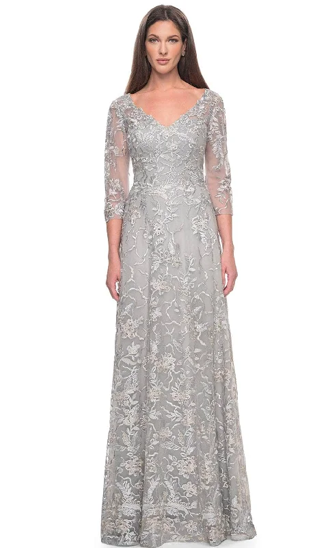 "Buy One, Get One 50% Off on Women's Dresses - Don't Miss Out!"La Femme 30031 - V-Neck Illusion Formal Dress "Buy One, Get One 50% Off on Women's Dresses - Don't Miss Out!"La Femme 30031 - V-Neck Illusion Formal Dress