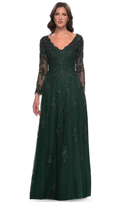 "Work - appropriate dresses for professional women"La Femme 30795 - Long Sleeve Tulle Evening Dress "Work - appropriate dresses for professional women"La Femme 30795 - Long Sleeve Tulle Evening Dress