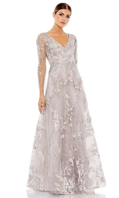 "Limited - Time Offer: Up to 50% Off on Women's Dresses!"Mac Duggal - 20245 Sheer Sleeve Beaded A-line Gown