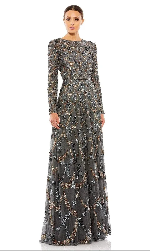 "Stylish cocktail dresses for women on a budget"Mac Duggal - 5496 Long Sleeve Sequin Mother of the Bride Gown