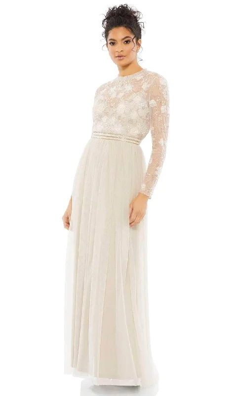 "Vintage - look women's dresses for a retro charm"Mac Duggal 9132 - Modest Flowy A-line Heavenly Gown