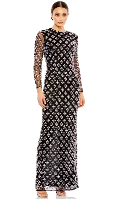 "Polka dot dresses for women with a retro vibe"Mac Duggal 93618 - Embellished Translucent Evening Gown