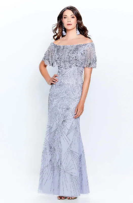"Denim dresses for women for a casual and cool style"Montage by Mon Cheri - 120925 Ruffled Off-Shoulder Sheath Mother of the Groom Dress