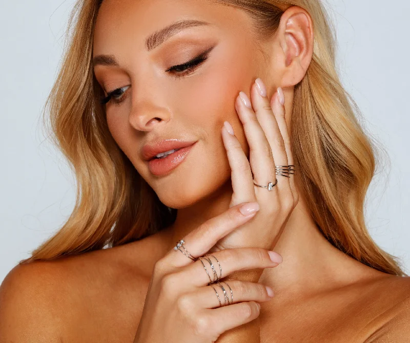 "Animal print dresses for women who love bold styles"Simply Sleek Wrap Ring Set