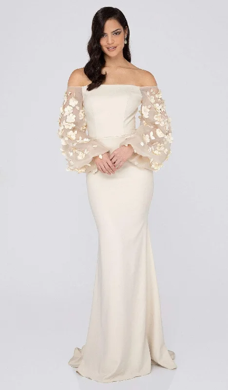 "Stylish cocktail dresses for women on a budget"Terani Couture - 1911E9128 Off-Shoulder Floral Mother of the Bride Gown "Stylish cocktail dresses for women on a budget"Terani Couture - 1911E9128 Off-Shoulder Floral Mother of the Bride Gown