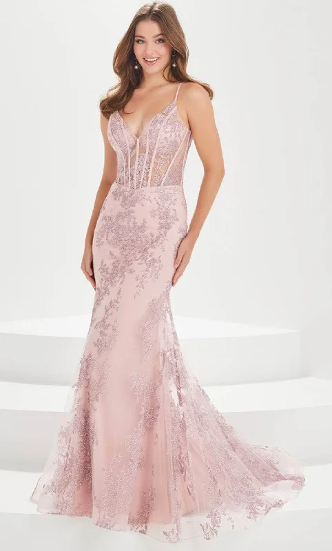 "Animal print dresses for women who love bold styles"Tiffany Designs by Christina Wu 16005 - V-Neck Corset Bodice Prom Gown