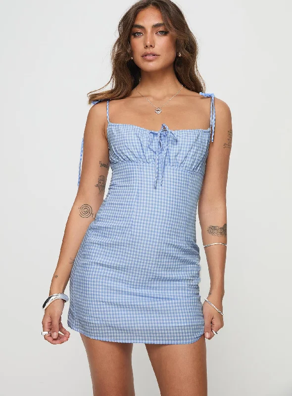 red mini dressesCamario Mini Dress Blue Check
