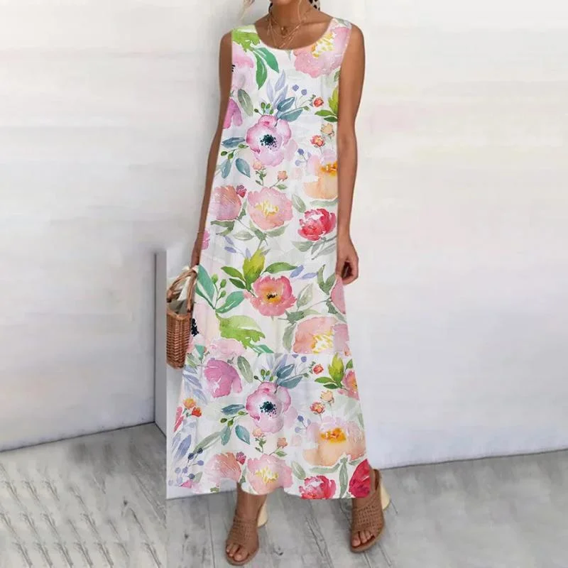 easy care mini dressesCasual Floral Print Dress