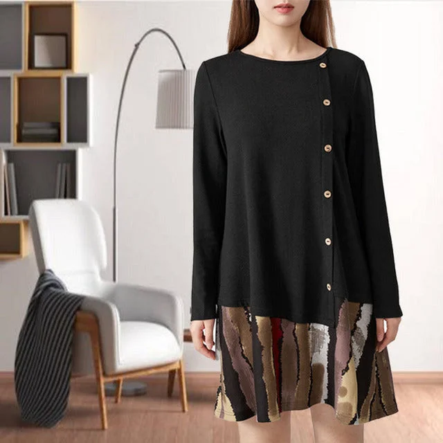 strapless mini dressesCasual Patchwork Printed Dress