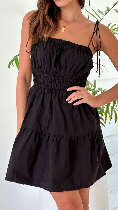 ruffled hem mini dressesCely Mini Dress - Black