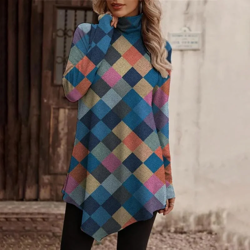 cottagecore mini dressesColourful Plaid Shirt Dress