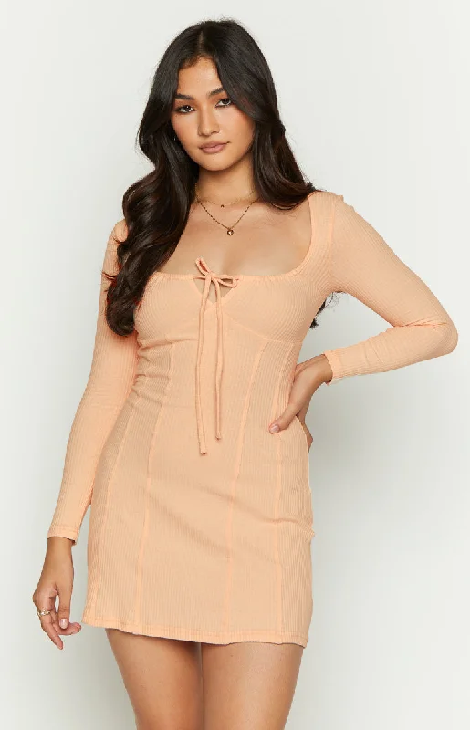 peasant style mini dressesEliana Beige Mini Party Dress