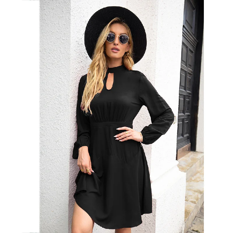 patriotic mini dressesFashion Forward Keyhole Dress - Black