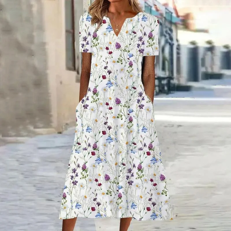 geometric print mini dressesFloral Print Casual Dress