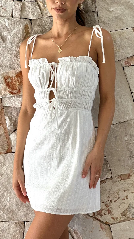 bridesmaid mini dressesFrancesca Mini Dress - White