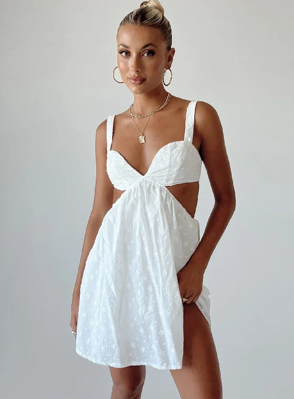 retro 90s mini dressesKhalia Mini Dress White