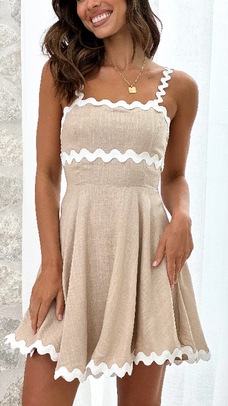 convertible mini dressesLys Mini Dress - Beige/White