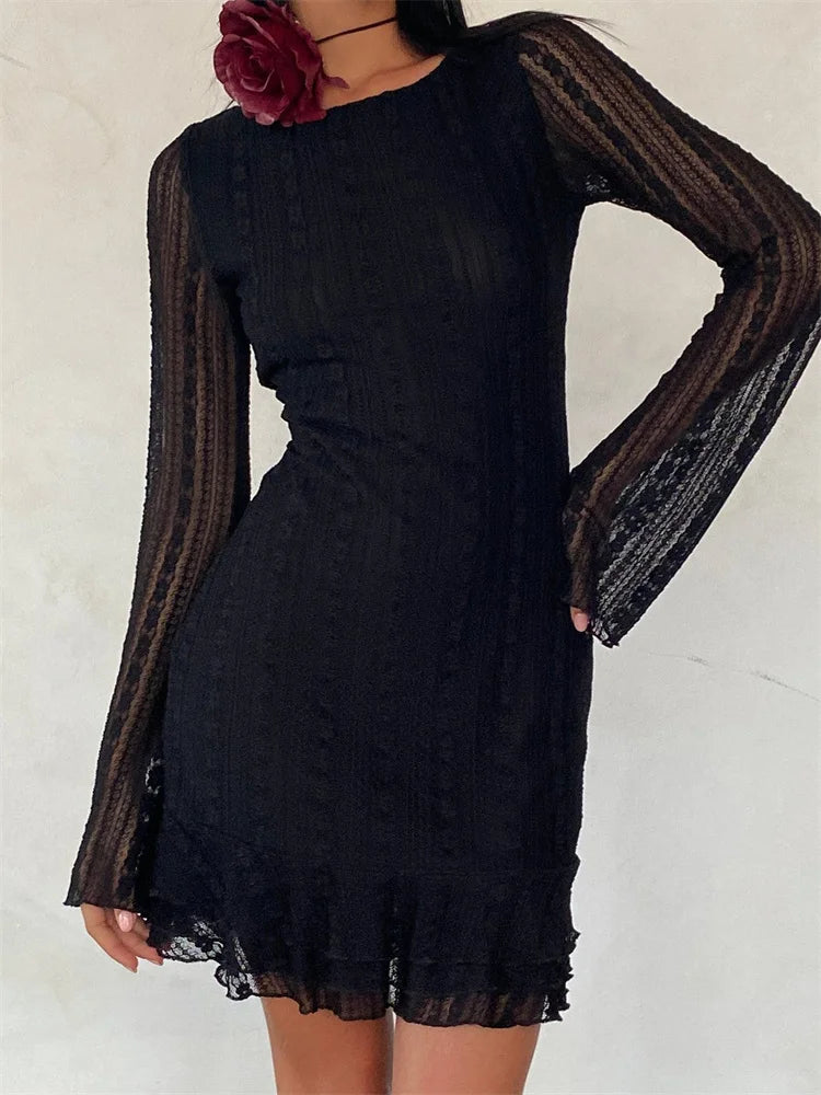 adjustable strap mini dressesFashionSierra - Sexy Lace Party Clubwear Long Flare Sleeve Mesh See Through O-neck Mini Dress adjustable strap mini dressesFashionSierra - Sexy Lace Party Clubwear Long Flare Sleeve Mesh See Through O-neck Mini Dress