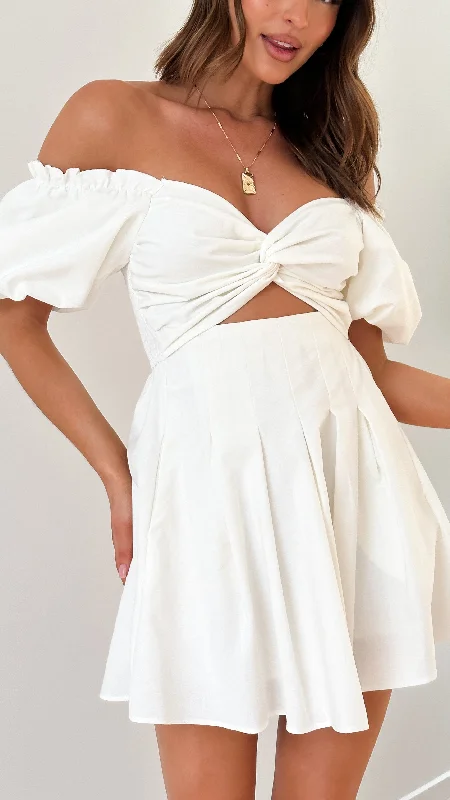 wedding guest mini dressesStelle Mini Dress - White