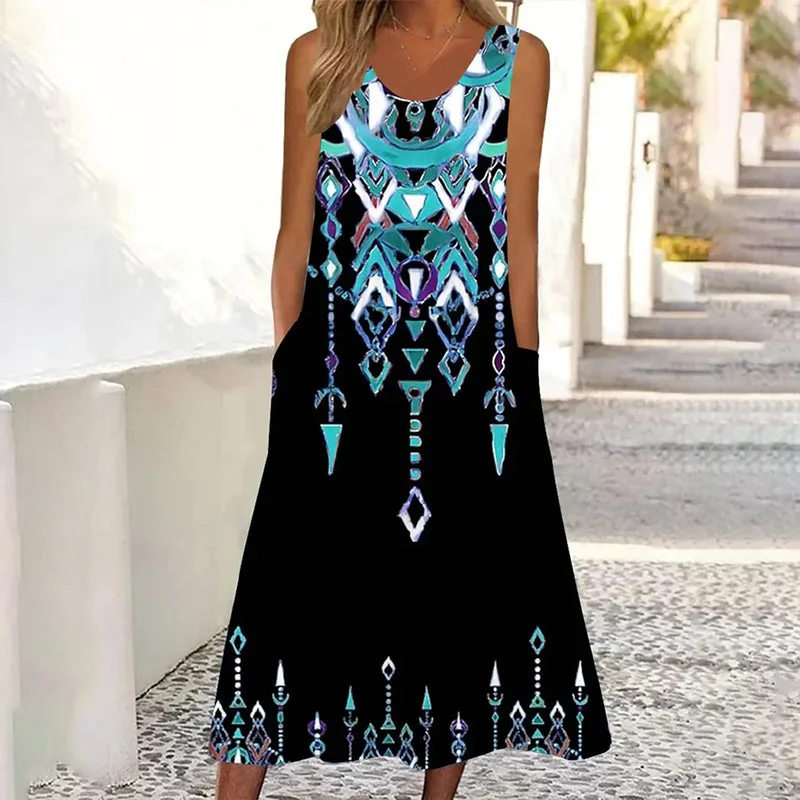 patriotic mini dressesVintage Ethnic Casual Dress