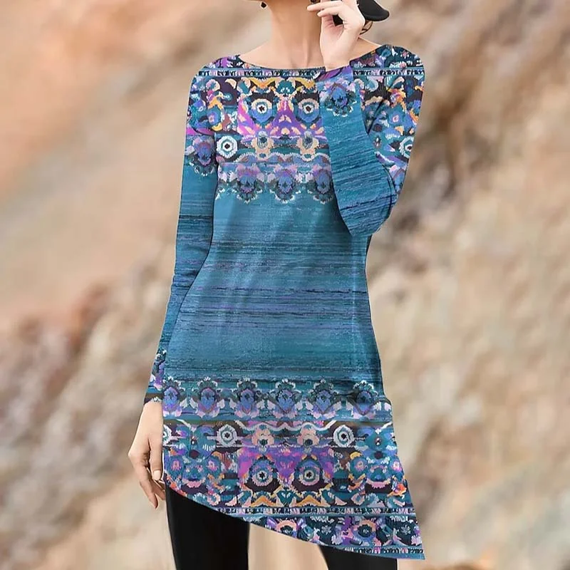 smocked mini dressesVintage Ethnic Irregular Dress